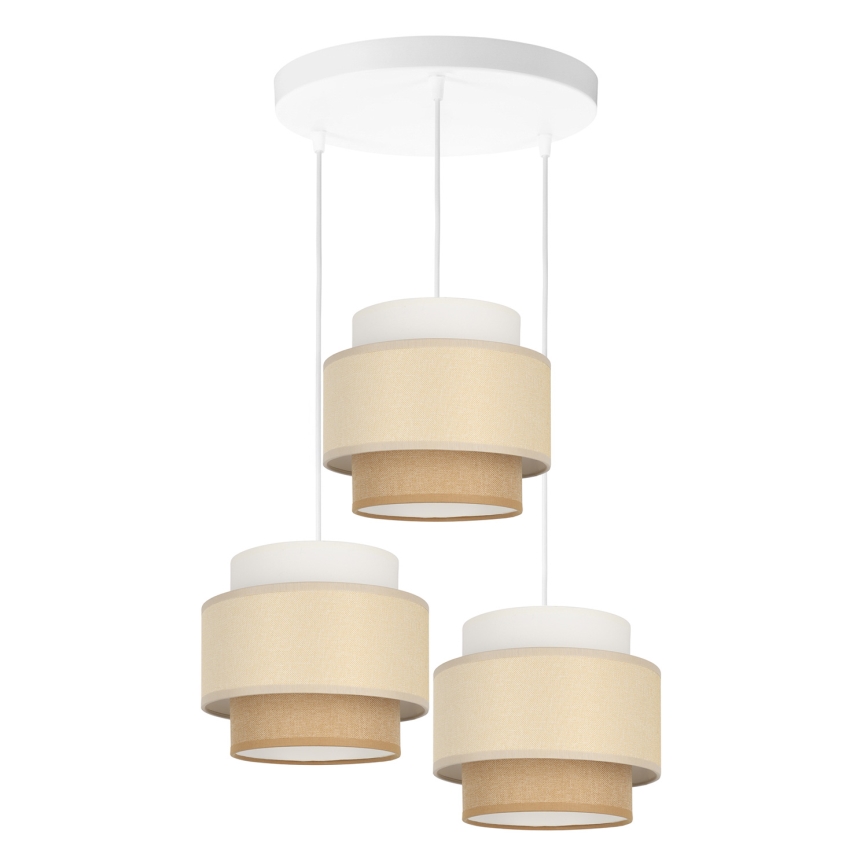 Brilagi - Luster na sajli RESNA 3xE27/60W/230V promjer 45 cm krem/bež