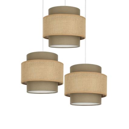 Brilagi - Luster na sajli RESNA 3xE27/60W/230V Ø 45 cm smeđa/bež