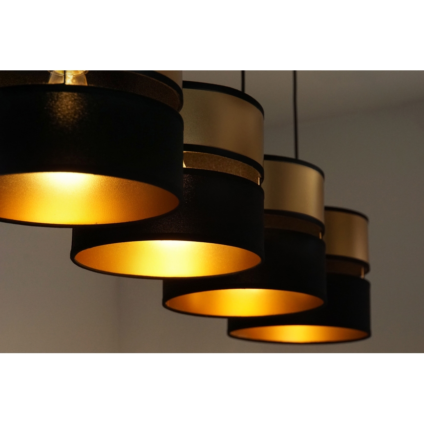 Brilagi - Luster na sajli ROYAL 4xE27/15W/230V crna/zlatna