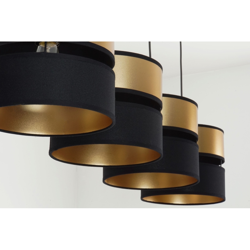 Brilagi - Luster na sajli ROYAL 4xE27/15W/230V crna/zlatna