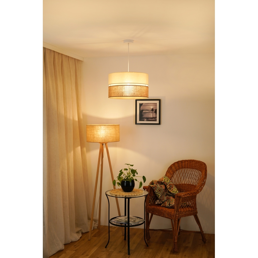 Brilagi - Luster na sajli ROYAL YUTE 1xE27/15W/230V pr. 40 cm bež/krem
