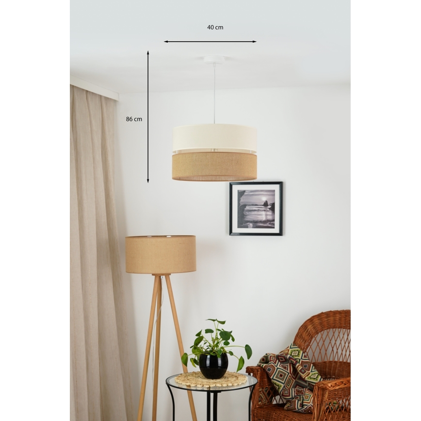 Brilagi - Luster na sajli ROYAL YUTE 1xE27/15W/230V pr. 40 cm bež/krem