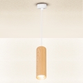 Brilagi - Luster na sajli SELE 1xGU10/30W/230V bijela/dekor hrasta