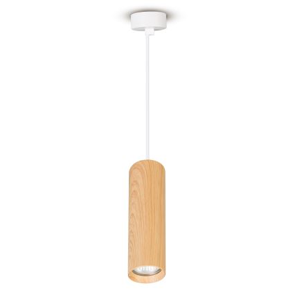 Brilagi - Luster na sajli SELE 1xGU10/30W/230V bijela/dekor hrasta
