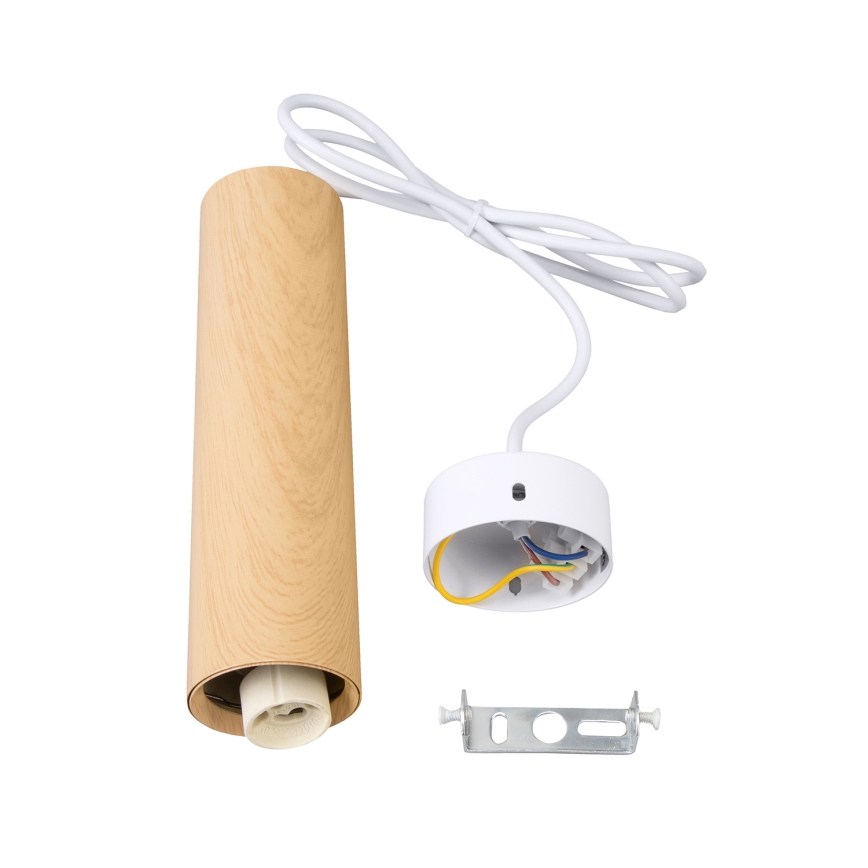 Brilagi - Luster na sajli SELE 1xGU10/30W/230V bijela/dekor hrasta