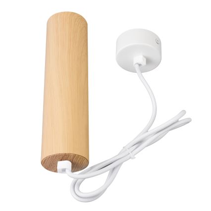 Brilagi - Luster na sajli SELE 1xGU10/30W/230V bijela/dekor hrasta
