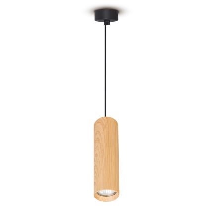 Brilagi - Luster na sajli SELE 1xGU10/30W/230V crna/dekor hrasta