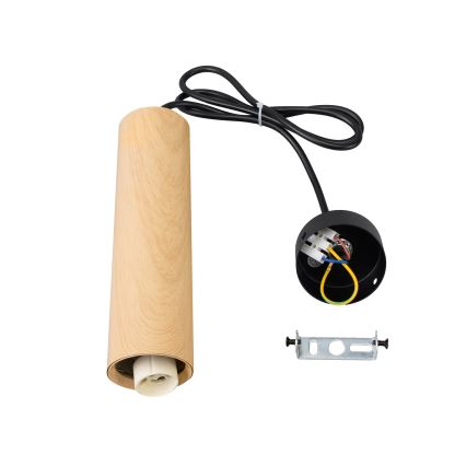 Brilagi - Luster na sajli SELE 1xGU10/30W/230V crna/dekor hrasta