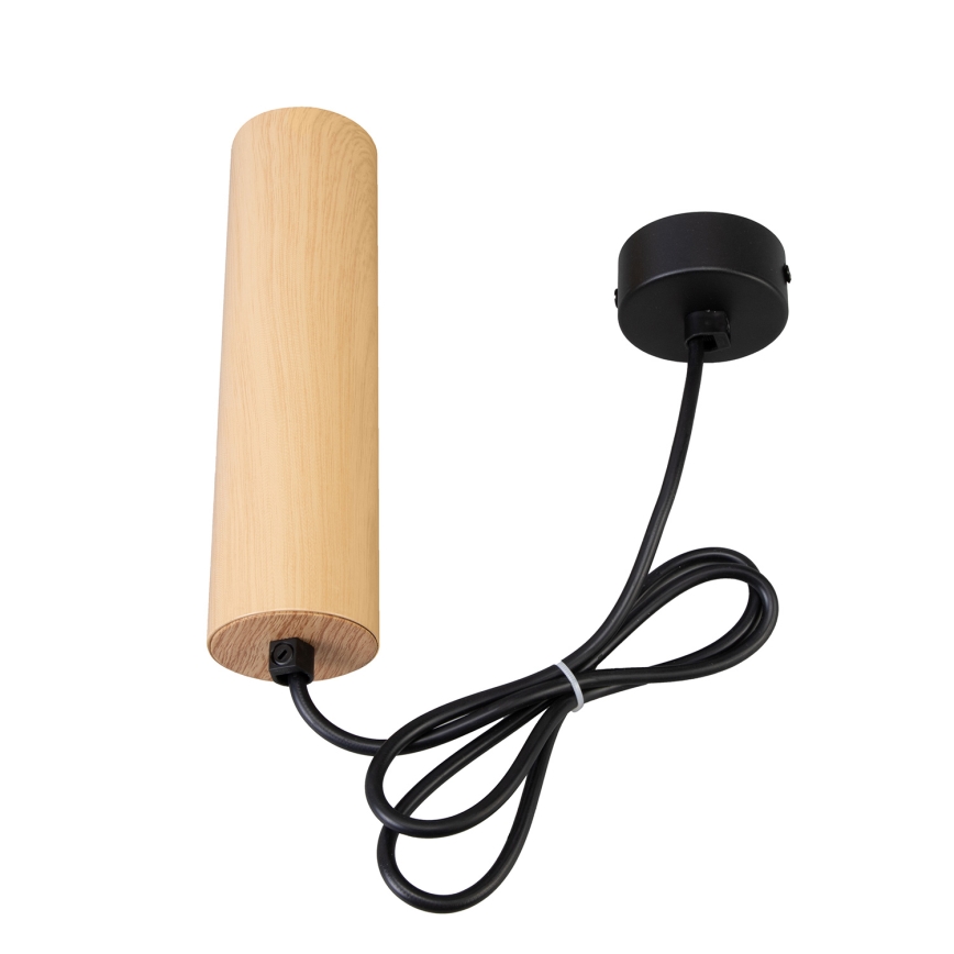 Brilagi - Luster na sajli SELE 1xGU10/30W/230V crna/dekor hrasta