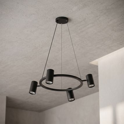 Brilagi - Luster na sajli SELE 4xGU10/30W/230V crna