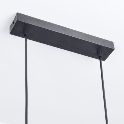 Brilagi - Luster na sajli SELE 6xGU10/30W/230V crna/dekor hrasta