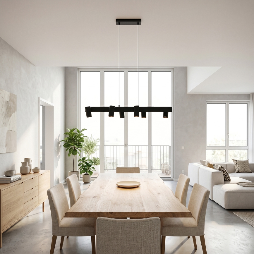Brilagi - Luster na sajli SELE 6xGU10/30W/230V crna