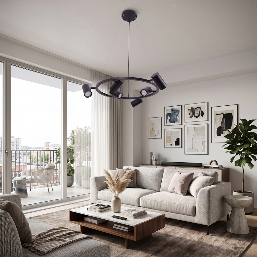 BRILAGI - Luster na sajli SELE 6xGU10/30W/230V crna