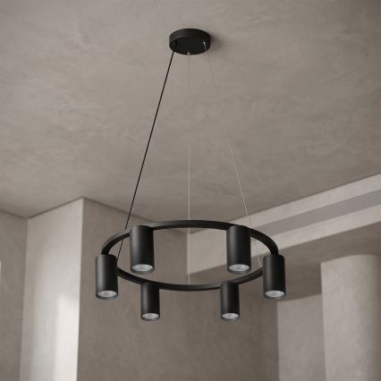 Brilagi - Luster na sajli SELE 6xGU10/30W/230V crni