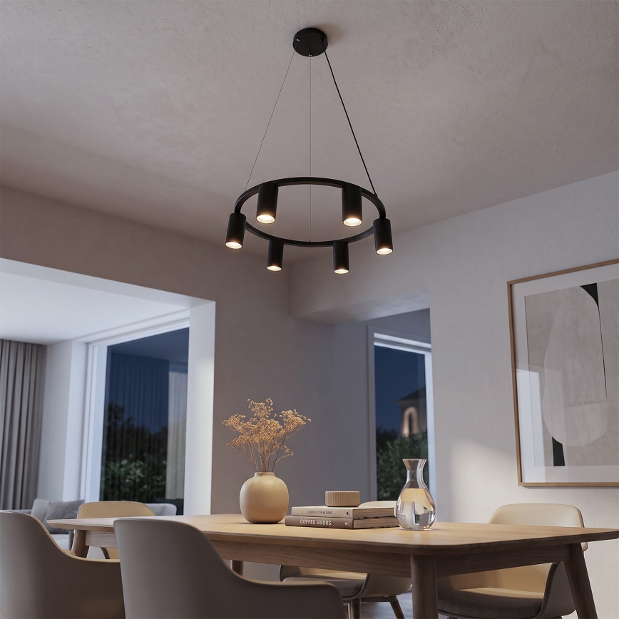 Brilagi - Luster na sajli SELE 6xGU10/30W/230V crni