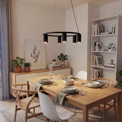 Brilagi - Luster na sajli SELE 6xGU10/30W/230V crni