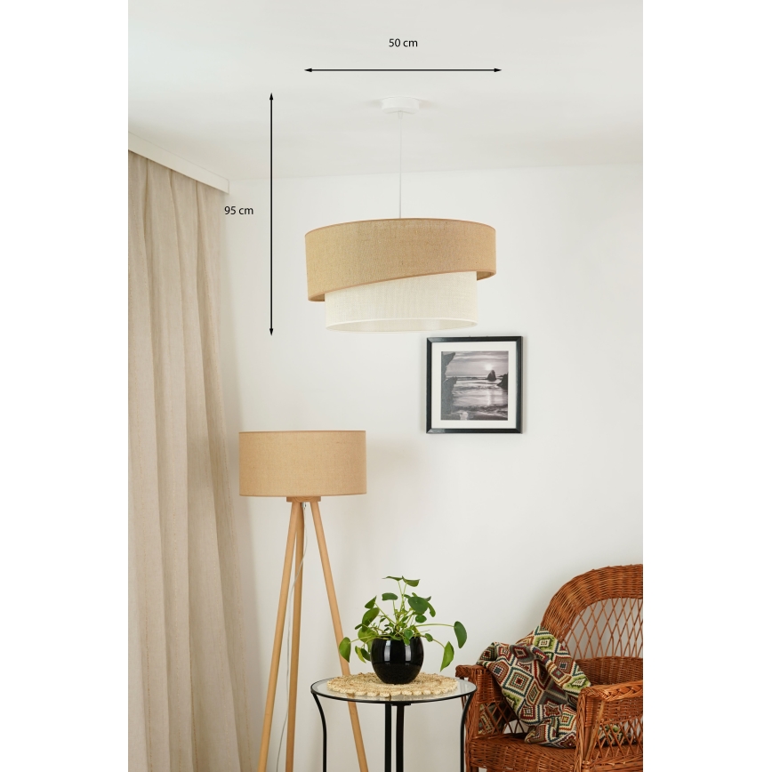 Brilagi - Luster na sajli SHINE 1xE27/15W/230V pr. 50 cm bež/krem