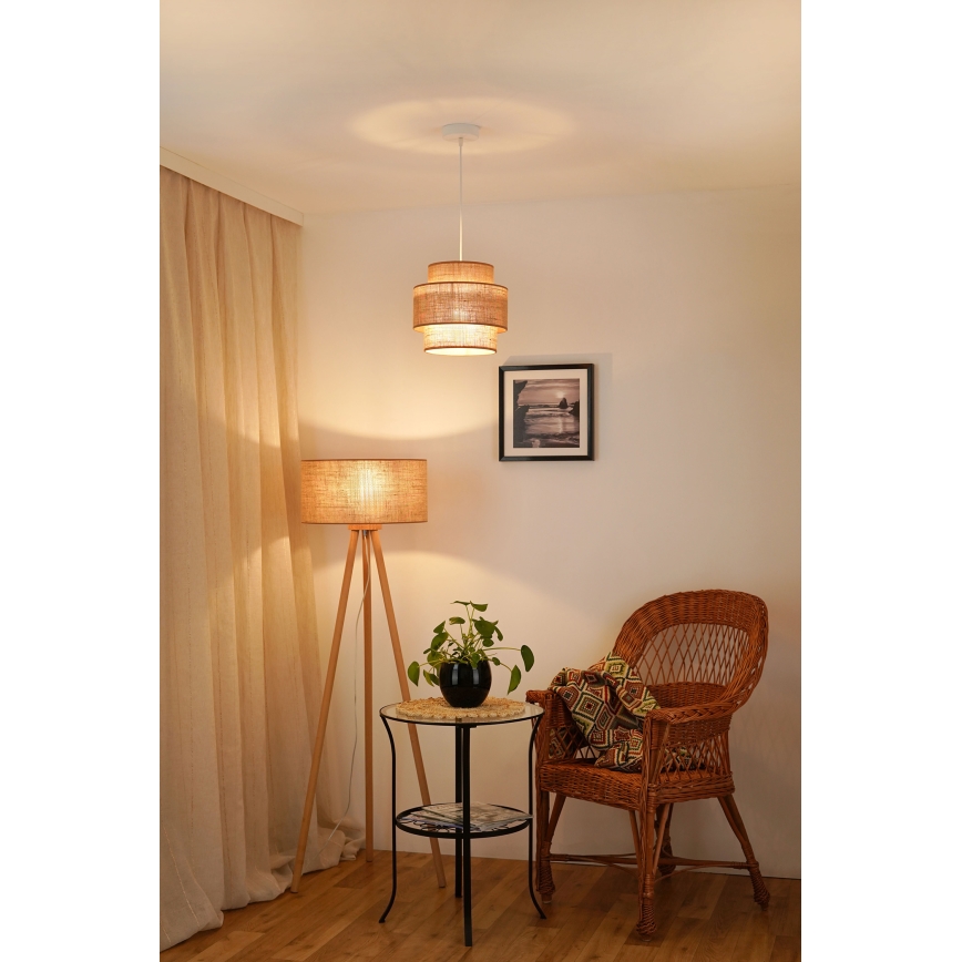 Brilagi - Luster na sajli SPACE YUTE 1xE27/15W/230V pr. 25 cm bež/bijela