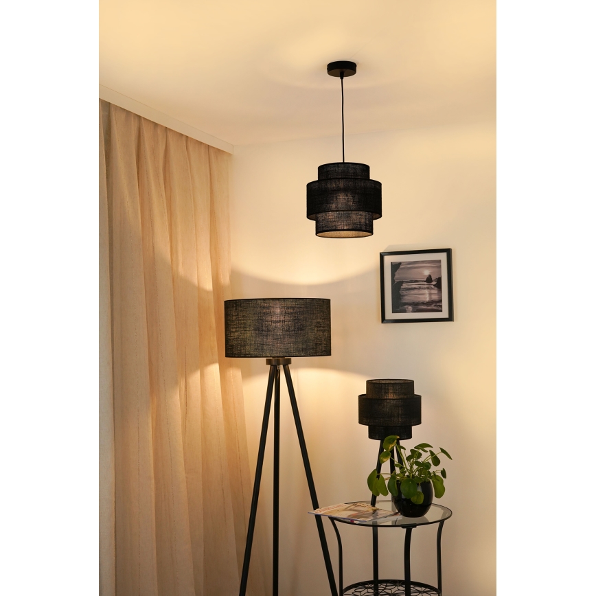 Brilagi - Luster na sajli SPACE YUTE 1xE27/15W/230V pr. 25 cm crna