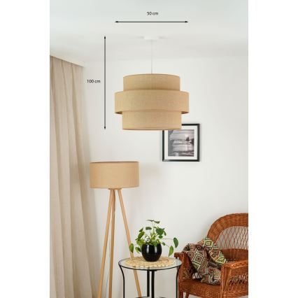 Brilagi - Luster na sajli SPACE YUTE 1xE27/15W/230V pr. 50 cm bež/bijela