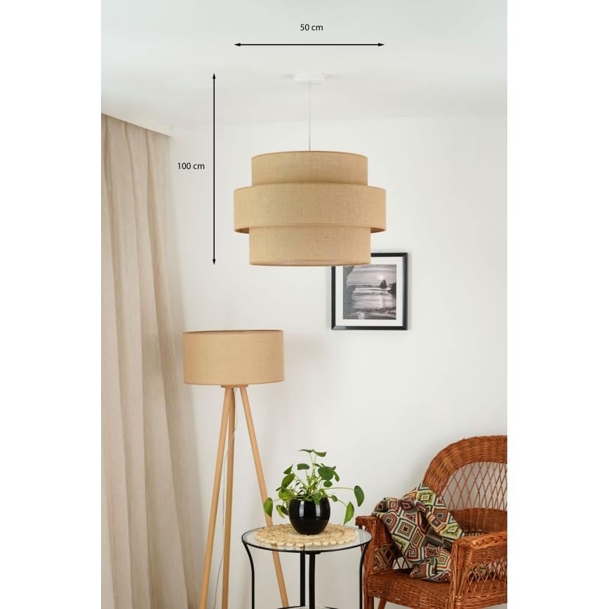Brilagi - Luster na sajli SPACE YUTE 1xE27/15W/230V pr. 50 cm bež/bijela