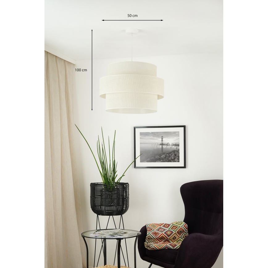 Brilagi - Luster na sajli SPACE YUTE 1xE27/15W/230V pr. 50 cm krem/bijela