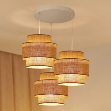 Brilagi - Luster na sajli SPACE YUTE 3xE27/15W/230V bež/bijela