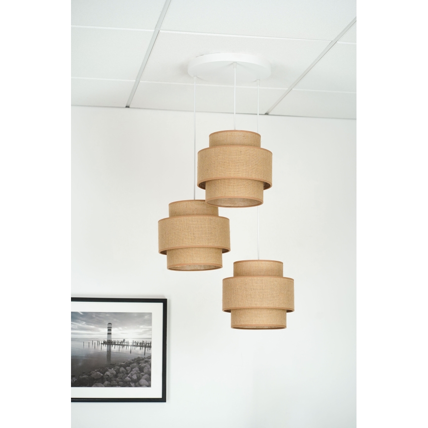 Brilagi - Luster na sajli SPACE YUTE 3xE27/15W/230V bež/bijela