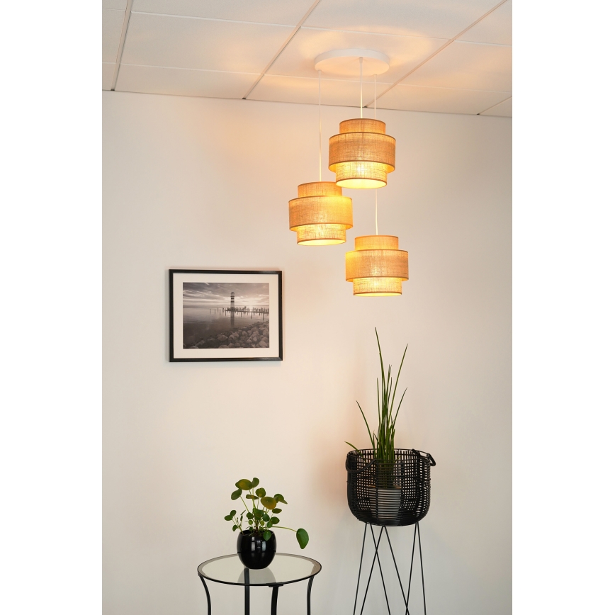 Brilagi - Luster na sajli SPACE YUTE 3xE27/15W/230V bež/bijela