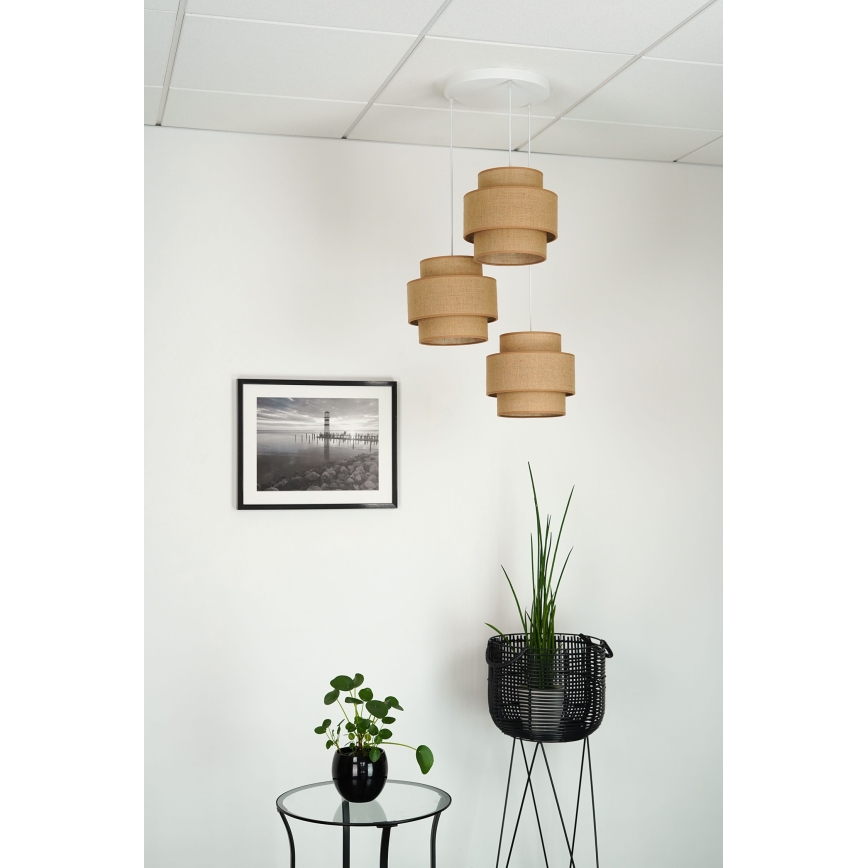Brilagi - Luster na sajli SPACE YUTE 3xE27/15W/230V bež/bijela