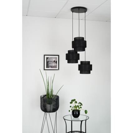 Brilagi - Luster na sajli SPACE YUTE 3xE27/15W/230V crna