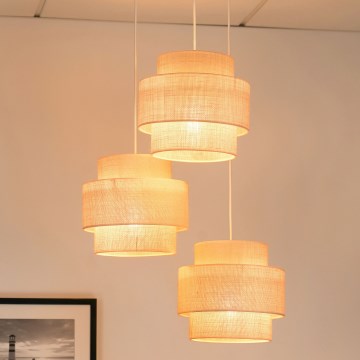 Brilagi - Luster na sajli SPACE YUTE 3xE27/15W/230V krem/bijela