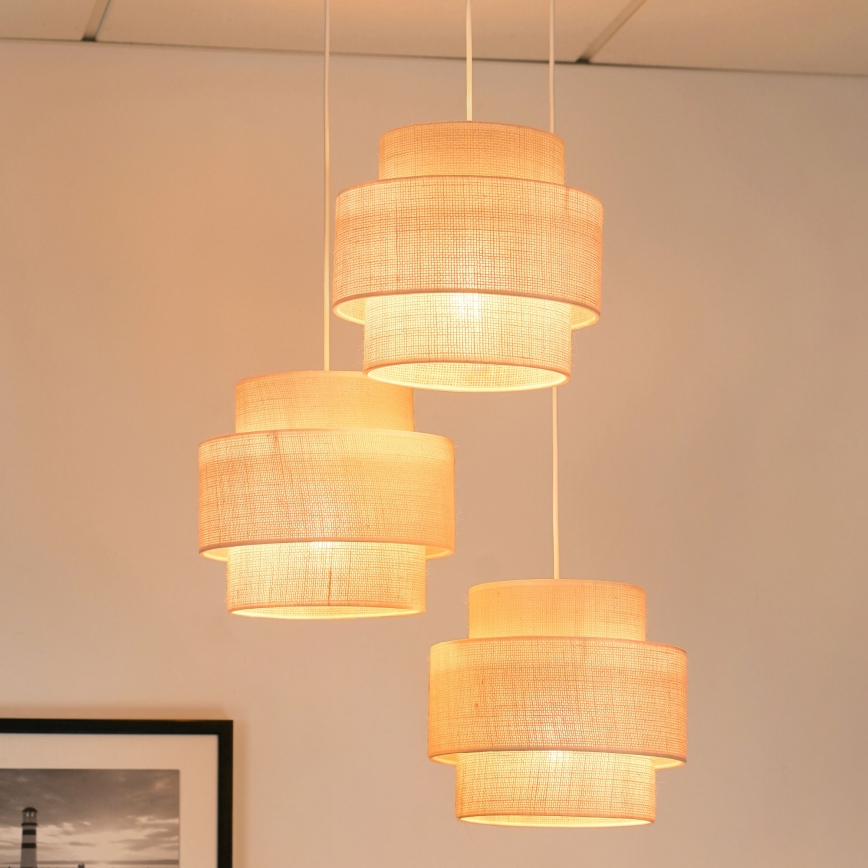 Brilagi - Luster na sajli SPACE YUTE 3xE27/15W/230V krem/bijela
