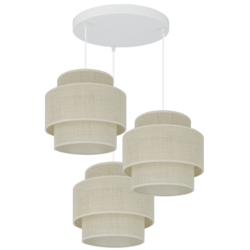 Brilagi - Luster na sajli SPACE YUTE 3xE27/15W/230V krem/bijela
