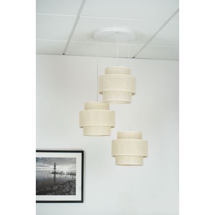 Brilagi - Luster na sajli SPACE YUTE 3xE27/15W/230V krem/bijela