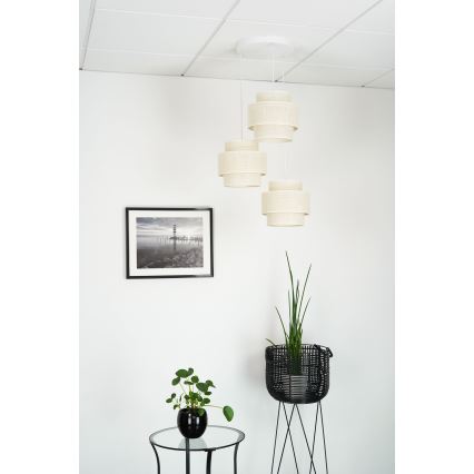 Brilagi - Luster na sajli SPACE YUTE 3xE27/15W/230V krem/bijela