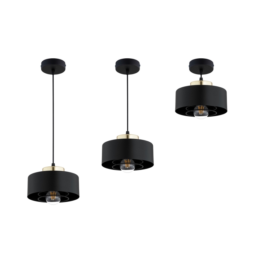 Brilagi - Luster na sajli SPRING 1xE27/60W/230V pr. 20 cm crna/zlatna