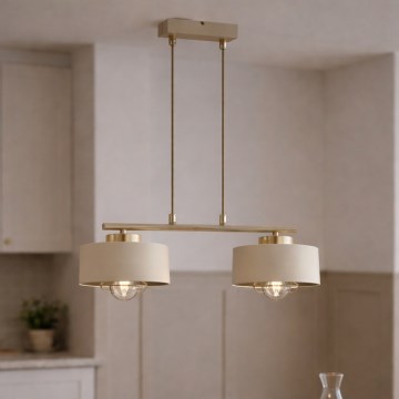Brilagi - Luster na sajli SPRING 2xE27/60W/230V bež/zlatna