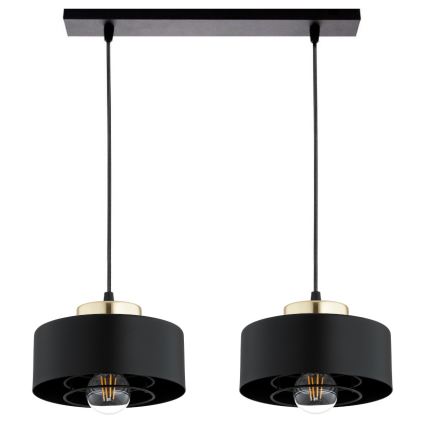 Brilagi - Luster na sajli SPRING 2xE27/60W/230V crna/zlatna