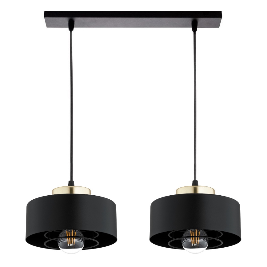 Brilagi - Luster na sajli SPRING 2xE27/60W/230V crna/zlatna