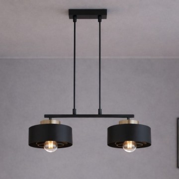 Brilagi - Luster na sajli SPRING 2xE27/60W/230V crna/zlatna