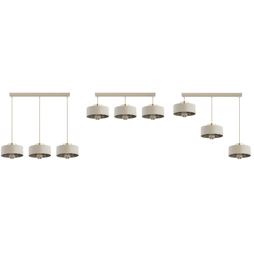 Brilagi - Luster na sajli SPRING 3xE27/60W/230V bež/zlatni