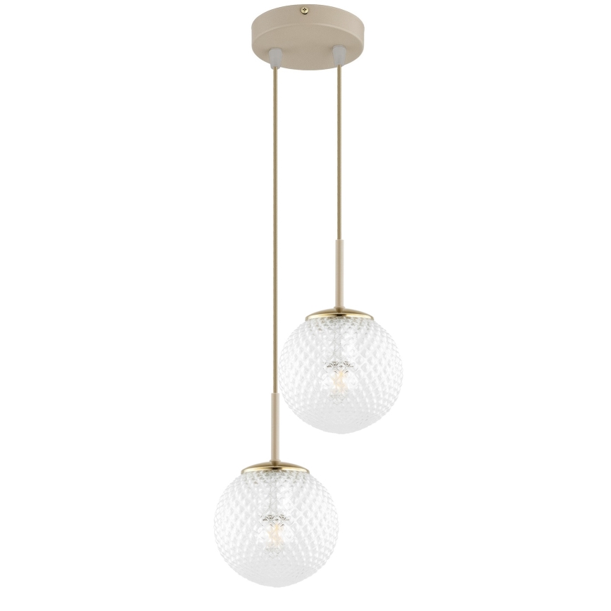Brilagi - Luster na sajli STELLA 2xE27/60W/230V bež/zlatna