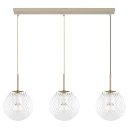 Brilagi - Luster na sajli STELLA 3xE27/60W/230V bež/zlatna