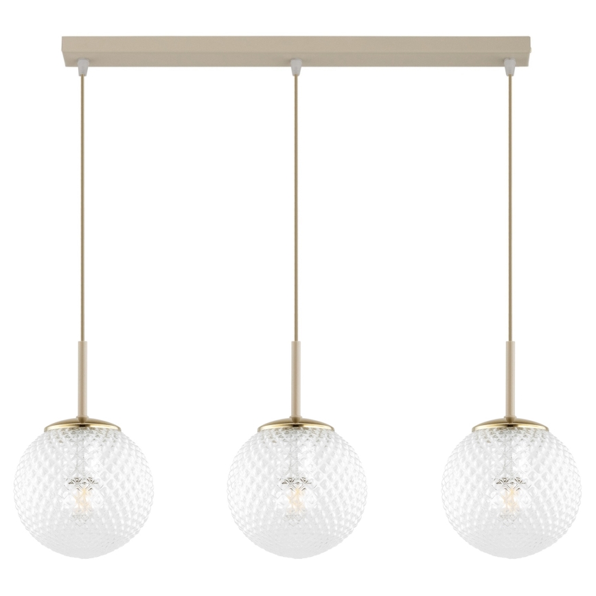 Brilagi - Luster na sajli STELLA 3xE27/60W/230V bež/zlatna