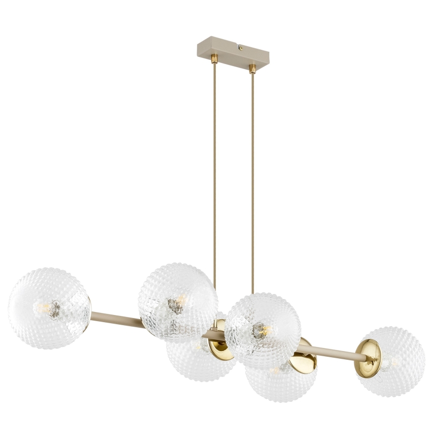 Brilagi - Luster na sajli STELLA 6xE27/60W/230V bež/zlatna