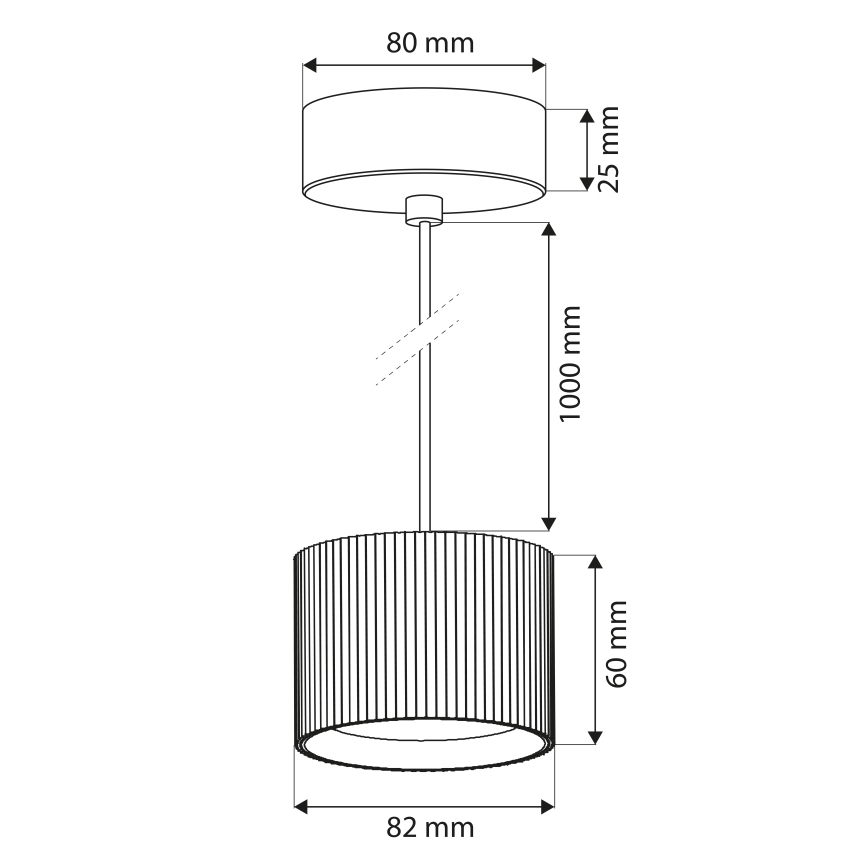 Brilagi - Luster na sajli STRIPY 1xGX53/15W/230V crna
