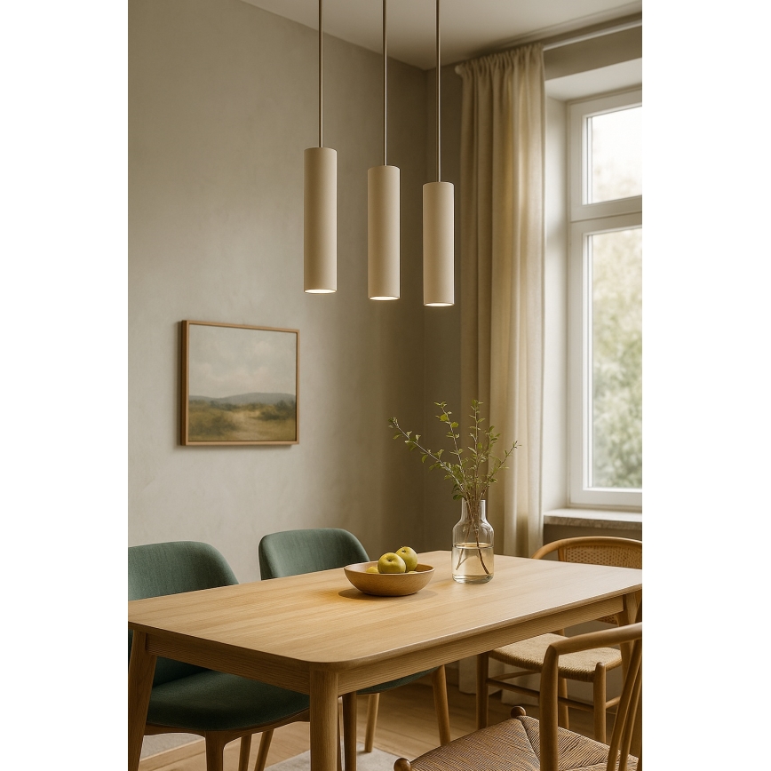 Brilagi - Luster na sajli TUBE 1xGU10/15W/230V bež/zlatna