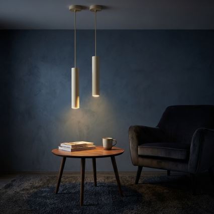Brilagi - Luster na sajli TUBE 1xGU10/15W/230V bež/zlatna