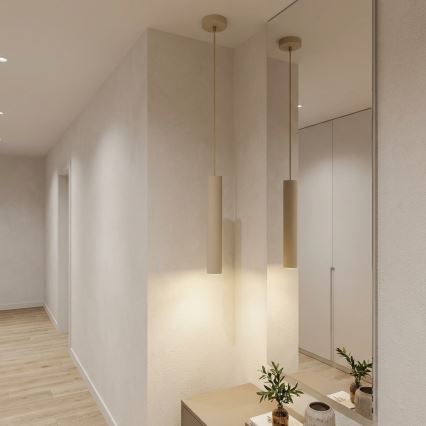 Brilagi - Luster na sajli TUBE 1xGU10/15W/230V bež/zlatna
